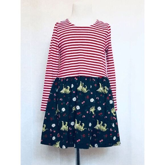 Wonder kids Toddler Girls 3/4 Tiger Striped Knit/Woven Combo Dress BUY 2 GET 1 F - Picture 1 of 4